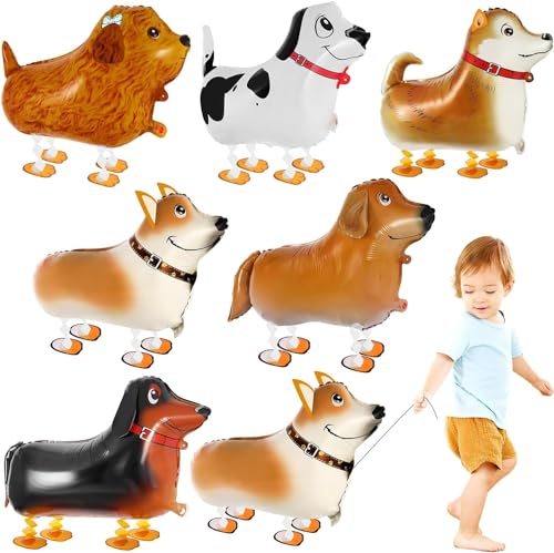 Walking Tier Folienballons, 6pcs Hund Folienballon, Helium Ballon Hund Walking, Ballon Welpe, Geeignet für Hunde-Themenpartys, Kindergeburtstagsparty-Dekorationen von YIZHIXIANGQ