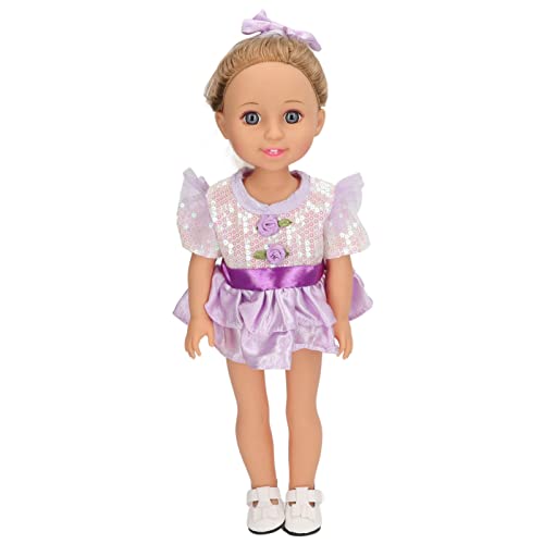 Yiziecce Simulierte Baby -Mädchen -Puppe für 15 Zoll süße Mädchenpuppe mit lila Kleid, zum Geburtstagsgeschenk, Heimdekoration von YIZISECCE