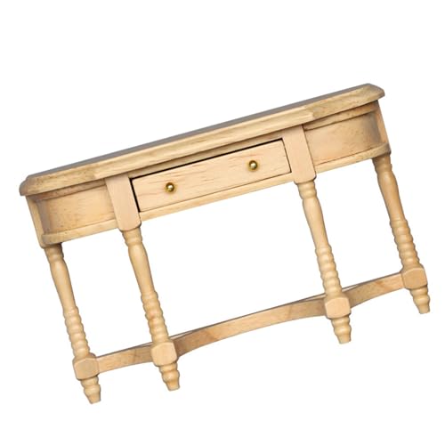 1/12 Miniatur-Puppenhäuser-Tisch mit zu öffnender Schublade für realistische Szenen-Display-Dekorationen und fantasievolle Spiele, Sammlerstück, Puppenhäuser, Möbel von YIZITU