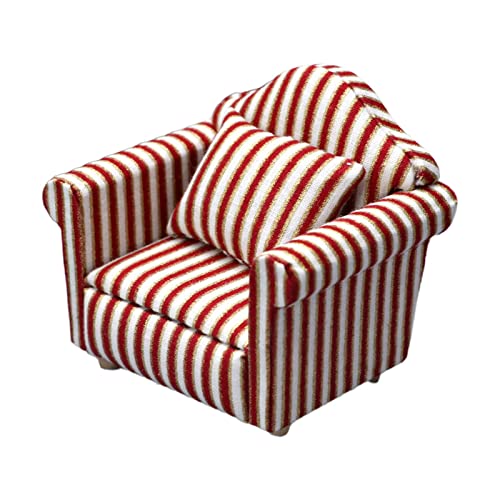 1/12 Sofa Sessel Holz Couch Spielzeug Blumensofa Werfen Kissen Für Doll House Möbel Rolle Für Spiel Accessoire Kinder von YIZITU