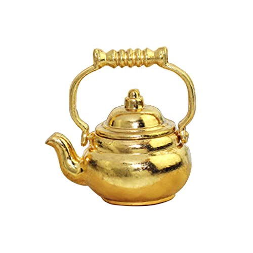 1: 12/1: 6 Miniatur Teekessel Puppenhaus Küchen Lebensmittel Accessoires Puppen Haus Küche Möbel Teekannen Rose Gold Möbel von YIZITU