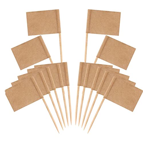 100 Stück Zahnstocher-Flaggen, Lebensmitteletiketten mit Holzstäbchen, Käsemarker, Picks für Cupcake-Topper, Obst, Vorspeisen, Cocktail-Party-Dekoration 100 Stück Zahnstocher-Flaggen, Lebensmitteletiketten mit Holzstäbchen, Käsemarker, Picks für Cupcake-Topper, Obst, Vorspeisen, Cocktail-Party-Dekoration von YIZITU