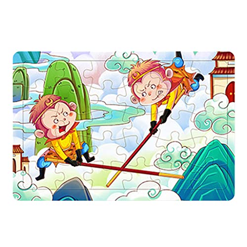 30x Puzzle Puzzle Verschiedene Cartoon Holz Vorschule Rätsel Für Kinder Intelligenz Baby Frühes Bildung von YIZITU
