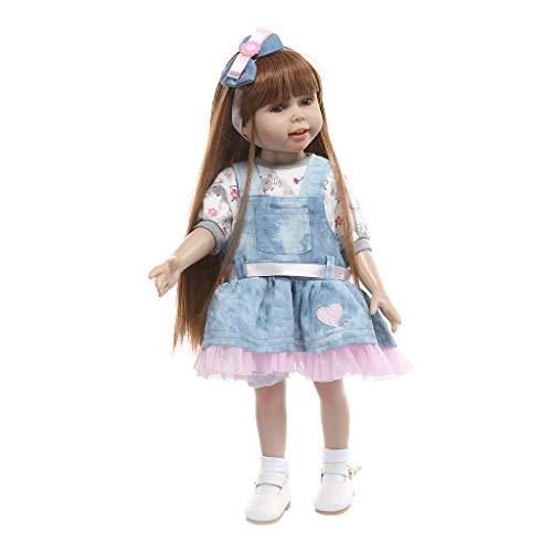 45 cm Wiedergeboren Für Realistisches Volles Silikon Neugeborenes Spielzeug Langes Haar Mädchen Pri Babypuppen Kleinkind Babys Babys Realistische Puppen Puppen Kleinkind Süßes Spielzeug von YIZITU