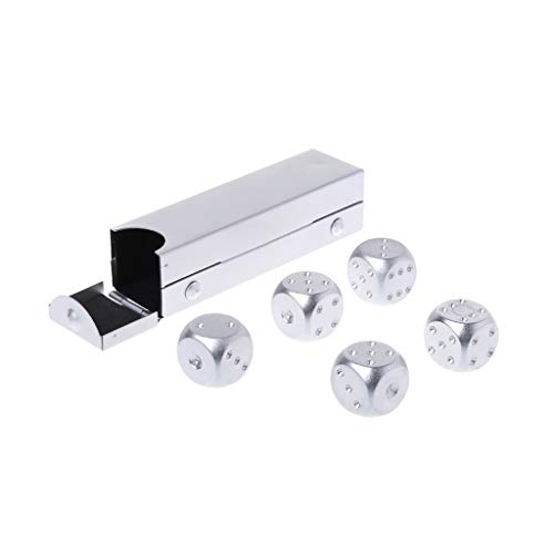 5pcs 16mm Aluminiumlegierung Würfel 6 Seiten Polyedralwürfel Digital Würfel Round Corner Bildungsspielzeug Brettspiele Requisiten Für Kinderlernen von YIZITU