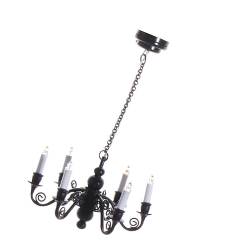 6 Scheinwerferlampe Miniatur Deckenlampe Dollhouses Kronleuchter LED 1/12 Skala Für Wohnzimmerszene Display Supply Dollhouses Accessoires von YIZITU