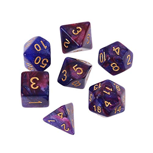 7-teiliges Set dichromatische D4, D6, D8, D10, D12, D20, polyedrische Würfel, Zahlen, Zifferblätter, Schreibtischbrettspiel, Würfel-Set, 6-seitig 7-teiliges Set dichromatische D4, D6, D8, D10, D12, D20, polyedrische Würfel, Zahlen, Zifferblätter, Schreibtischbrettspiel, Würfel-Set, 6-seitig von YIZITU
