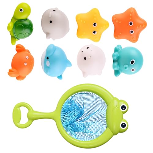 9pcs Form Geschützte Baby Bad Spielzeug Fischereispiel Für Kleinkind Wasser Spaß Strand Duschpool Süßes Meer Kreaturen Spielzeug von YIZITU