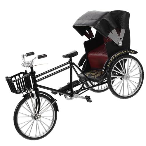 Antike Design Miniatur DREI Wheeld Bike Model Metallhandwerk Rikscha Dreirad Replikate Für Schlafzimmer Desktop Orament Miniatur Vintage Dekoration von YIZITU