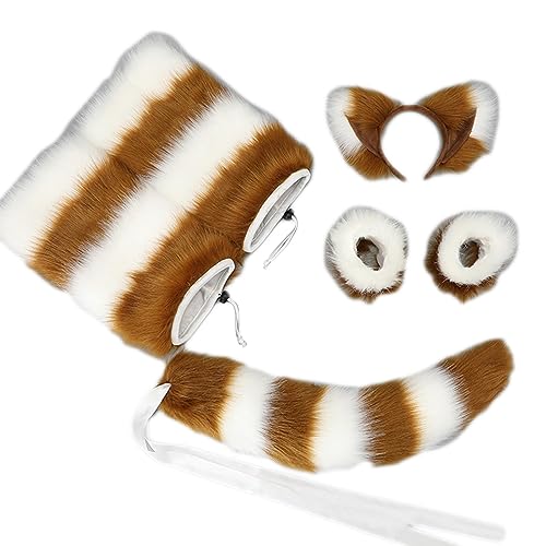 Füchs-Kostüm-Zubehör-Set, Fuchs-Ohren, Stirnband, Füchse, Schwanzmanschetten, Fußbedeckungen, Zubehör für Hundekostüm, Halloween, Cosplay, Kostüm, volle Länge, Labormantel, Halloween, Cosplay, Kostüm Füchs-Kostüm-Zubehör-Set, Fuchs-Ohren, Stirnband, Füchse, Schwanzmanschetten, Fußbedeckungen, Zubehör für Hundekostüm, Halloween, Cosplay, Kostüm, volle Länge, Labormantel, Halloween, Cosplay, Kostüm von YIZITU
