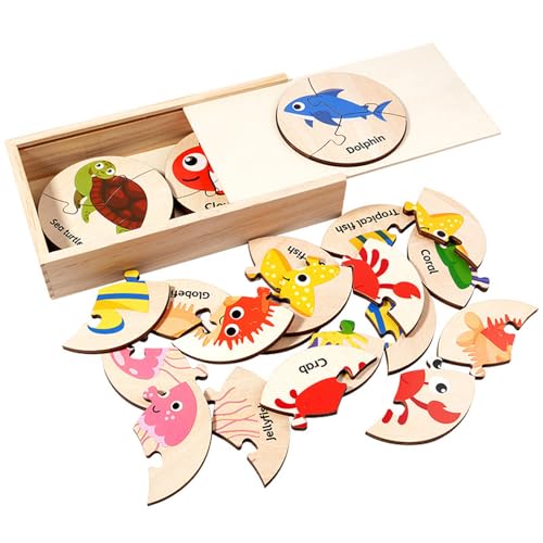 Hölzerne Marine Animal Puzzle Toy Lernaktivitätsspielzeug Für Kleinkind Mit Aufbewahrungsboxdesign Für Vorschulkinder Frühkindliche Bildungsrätsel Hölzerne Marine Animal Puzzle Toy Lernaktivitätsspielzeug Für Kleinkind Mit Aufbewahrungsboxdesign Für Vorschulkinder Frühkindliche Bildungsrätsel von YIZITU