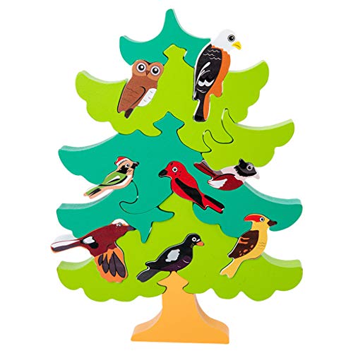 Holzstapelspielzeug Kids Vogelbaum Puzzle Frühes Bildungsstapel Stapelspielzeug von YIZITU