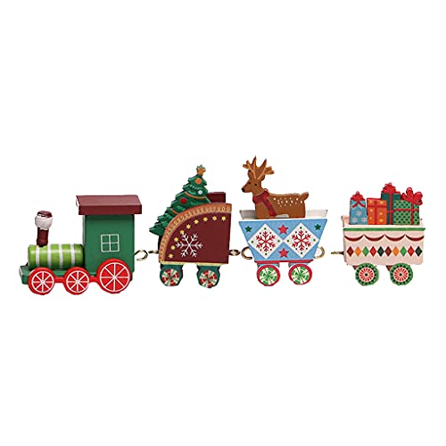 Holzzug Spielzeug Für Kinder Weihnachtsdekorationen Für Home Ornament Hölzern Zug Carriages Eisenbahn Set Kinder Geschenk Weihnachtsspielzeug von YIZITU