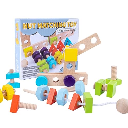 Kinder Farberkennung Puzzle Schraube Bausteine Lebenseik Für Spielen Spielzeug Gehirntraining Tragbares Bildungsspielzeug Kinder Schraubenblock von YIZITU