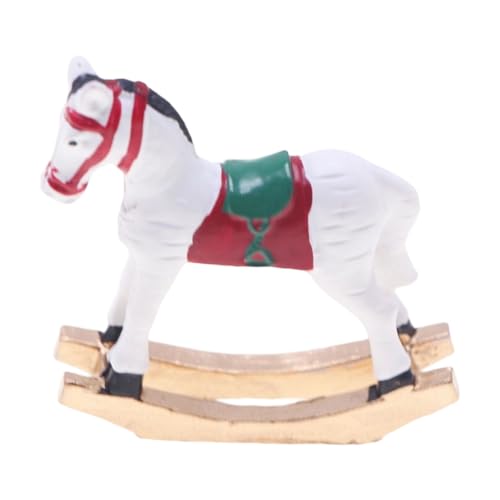 Klassische rote und grüne Möbel Puppenhäuser Möbel Weihnachten Ornament Miniatur Holzpferd Retro Schaukelpferd für Puppenhäuser Klassische rote und grüne Möbel Puppenhäuser Möbel Weihnachten Ornament Miniatur Holzpferd Retro Schaukelpferd für Puppenhäuser von YIZITU