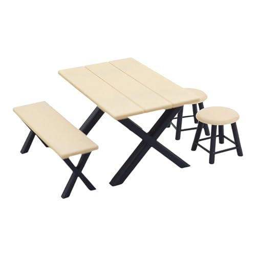 Miniatur-Campingmöbel zum Sammeln mit Tischhocker, für detaillierte Puppenhäuser, Zubehör, Familien-Spielzubehör, 4 Stück Miniatur-Campingmöbel zum Sammeln mit Tischhocker, für detaillierte Puppenhäuser, Zubehör, Familien-Spielzubehör, 4 Stück von YIZITU