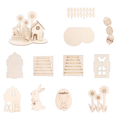 Oster-Dekorationsset aus Holz, Ostereier, Ornament, 3D-Puzzle für Handarbeit und Heimdekoration Oster-Dekorationsset aus Holz, Ostereier, Ornament, 3D-Puzzle für Handarbeit und Heimdekoration von YIZITU