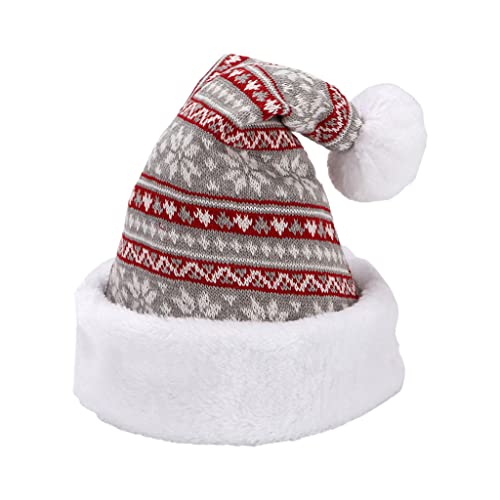 Plüsch Weihnachtshut Snowflake Stricker Santa Warm Warm Winter Weihnachtsfest Für Weltfußball Day Internationaler Basketball Day Weihnachten Brown Für Baby Kleinkinder Erwachsene Handschuhe Und von YIZITU