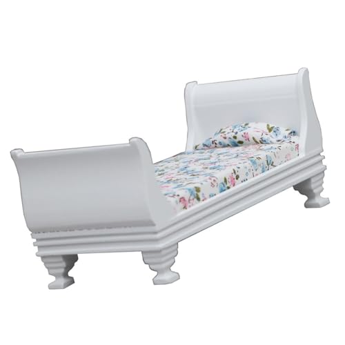 Puppenhäuser Miniatur-Einzelbett, Maßstab 1:12, viktorianisches Vintage-Möbelbett für 15 cm Puppen, Schlafzimmer, Szene, Miniatur-Schlafzimmermöbel Puppenhäuser Miniatur-Einzelbett, Maßstab 1:12, viktorianisches Vintage-Möbelbett für 15 cm Puppen, Schlafzimmer, Szene, Miniatur-Schlafzimmermöbel von YIZITU