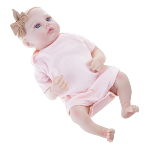 Realistische Wiedergeburt Puppenhandhand Simulation Baby Girl Puppen Spielzeug Wiedergeburt Jumpsuit Körper Kind Jumpsuit Mädchen Kleidung Silikon Ganzkörper Kleines Baby Silikon Volltarbar von YIZITU