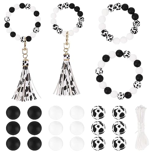 Silikonperlen 12 Mm Für Armbandschmuck Handwerkstasche Anhänger Für Schulmädchen Lose Perlen Schlüsselbund Silikon Schlüsselbund Armband Kit Machen von YIZITU