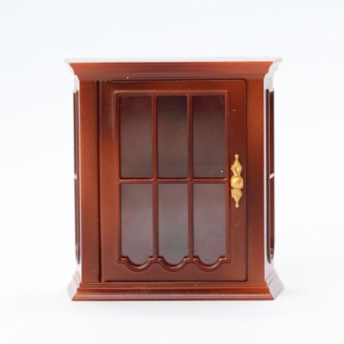 Vintage Miniatur-Wandschrank-Modell-Figur im Maßstab 1:12 Möbel für Puppenhäuser Dekoration Szene Display Dekoration Miniatur Weinschrank von YIZITU