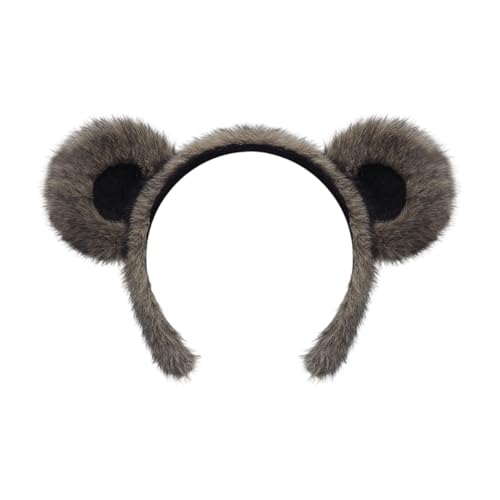 YIZITU 1 x Bärenohren-Haarband, kurzer Schwanz, Kostüm, Halloween, Cosplay, Kostüme, Tierohren, Kunstfell, Tierschwanz, Plüschohren, Stirnband YIZITU 1 x Bärenohren-Haarband, kurzer Schwanz, Kostüm, Halloween, Cosplay, Kostüme, Tierohren, Kunstfell, Tierschwanz, Plüschohren, Stirnband von YIZITU