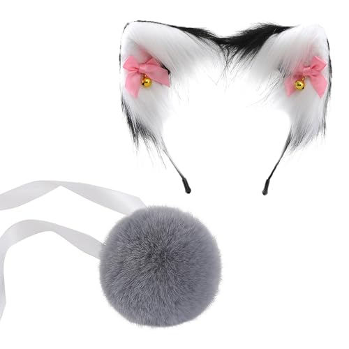 YIZITU 1 x Wolfsfüchse Schwanzohren Stirnband Set Halloween Weihnachten Fancy Party Kostüm Spielzeug Geschenke für Damen Herren Cosplay Halloween Cosplay Kostüme für Männer Frauen YIZITU 1 x Wolfsfüchse Schwanzohren Stirnband Set Halloween Weihnachten Fancy Party Kostüm Spielzeug Geschenke für Damen Herren Cosplay Halloween Cosplay Kostüme für Männer Frauen von YIZITU