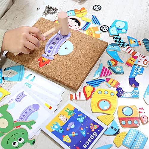 YIZITU 10.83x9.45x1.57in Hammer Nagelspiel Puzzle Lieferungen Tragbares Tisch Indoor Toy Tisch Spiel Für Kreative Babygeschenk Early Toy Tap Tap Games Toys von YIZITU