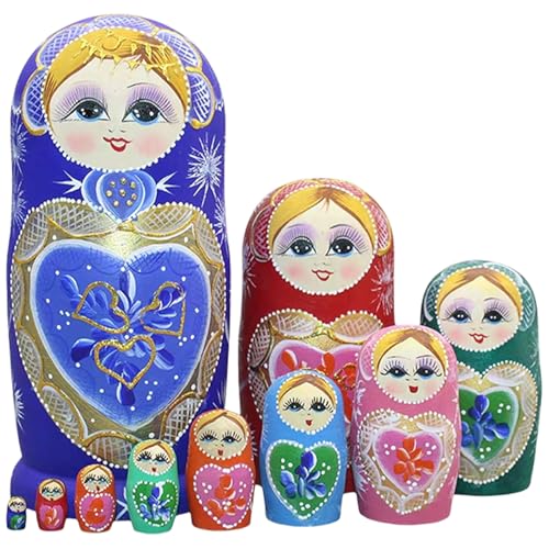 YIZITU 10Layers Russische Matryoshka Nisting Dolls Interaktives Stapelbares Spielzeug Traditionelle Kunsthandwerksfiguren Dekorative Kollektion Traditionelle Matryoshka YIZITU 10Layers Russische Matryoshka Nisting Dolls Interaktives Stapelbares Spielzeug Traditionelle Kunsthandwerksfiguren Dekorative Kollektion Traditionelle Matryoshka von YIZITU