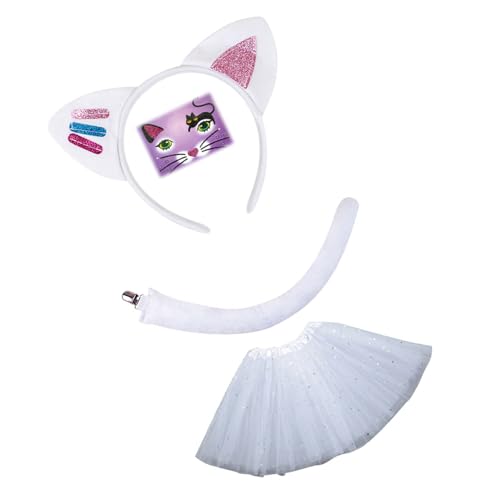 YIZITU 2/3/4-teiliges Katzenkostüm-Set, Halloween-Kostüm, Cosplay, Party, Requisiten, Katzenohren, Stirnband, Fliege, Schwanz, Tutus, Gesicht, Aufkleber für Kinder YIZITU 2/3/4-teiliges Katzenkostüm-Set, Halloween-Kostüm, Cosplay, Party, Requisiten, Katzenohren, Stirnband, Fliege, Schwanz, Tutus, Gesicht, Aufkleber für Kinder von YIZITU