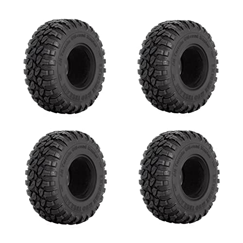 YIZITU 2 2 Wheel Tire Front & Heck Gummi Felsreifen Mit 3-D Gewinde Für 1:10 Fernbedienungsauto ACCS SCX10 90046 TRXA4 YIZITU 2 2 Wheel Tire Front & Heck Gummi Felsreifen Mit 3-D Gewinde Für 1:10 Fernbedienungsauto ACCS SCX10 90046 TRXA4 von YIZITU