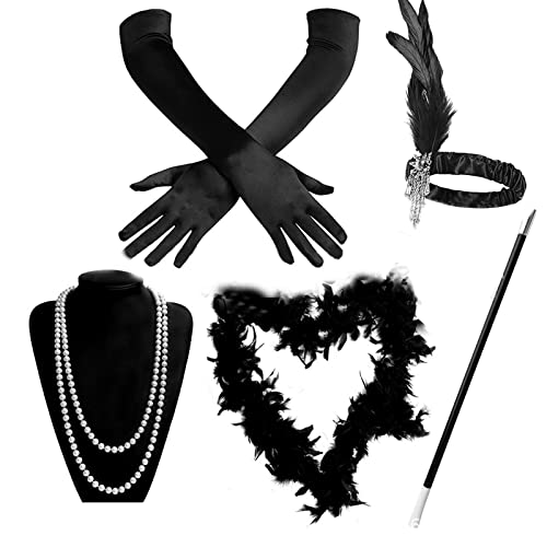 YIZITU 20er Jahre Flapper Frauen Kostüm Party Stirnband Halskette Zigarettenhalter 1920er Vintage Cos-Play Party Kostüm Zubehör YIZITU 20er Jahre Flapper Frauen Kostüm Party Stirnband Halskette Zigarettenhalter 1920er Vintage Cos-Play Party Kostüm Zubehör von YIZITU