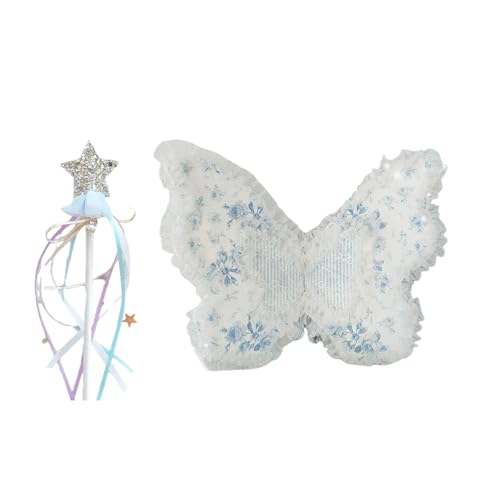 YIZITU 3pcs/Set Butterfly Wing Kostümzubehör Für Mädchen Wie Mädchen Kopfbedeckung Und Sternwand Magische Stick Requisiten Weiche Bequeme Kopfbedeckung YIZITU 3pcs/Set Butterfly Wing Kostümzubehör Für Mädchen Wie Mädchen Kopfbedeckung Und Sternwand Magische Stick Requisiten Weiche Bequeme Kopfbedeckung von YIZITU