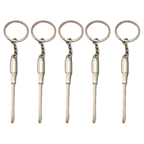 YIZITU 5pcs Miniaturhammer Schlüsselanhänger Kleine Preise Für Jungen Mädchen Schule Belohnung Schlüsselanhänger Vielseitige Metallschlüsselungsgeschenke Silber Legierungsschlüsselungskette von YIZITU