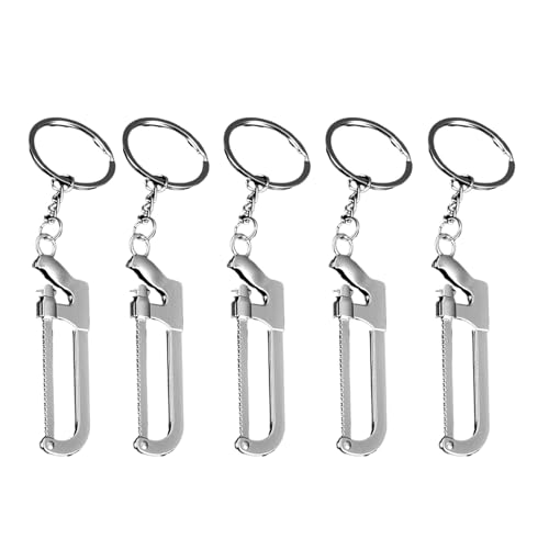 YIZITU 5pcs Miniaturhammer Schlüsselanhänger Kleine Preise Für Jungen Mädchen Schule Belohnung Schlüsselanhänger Vielseitige Metallschlüsselungsgeschenke Silber Legierungsschlüsselungskette von YIZITU