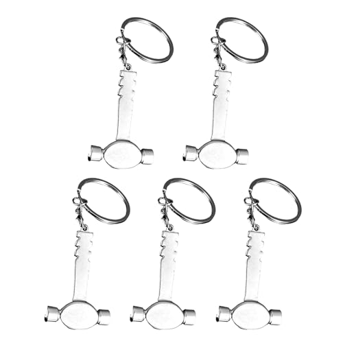 YIZITU 5pcs Miniaturhammer Schlüsselanhänger Kleine Preise Für Jungen Mädchen Schule Belohnung Schlüsselanhänger Vielseitige Metallschlüsselungsgeschenke Silber Legierungsschlüsselungskette von YIZITU