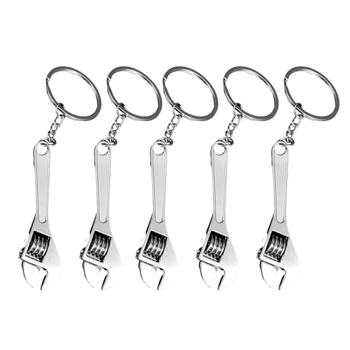 YIZITU 5pcs Miniaturhammer Schlüsselanhänger Kleine Preise Für Jungen Mädchen Schule Belohnung Schlüsselanhänger Vielseitige Metallschlüsselungsgeschenke Silber Legierungsschlüsselungskette von YIZITU