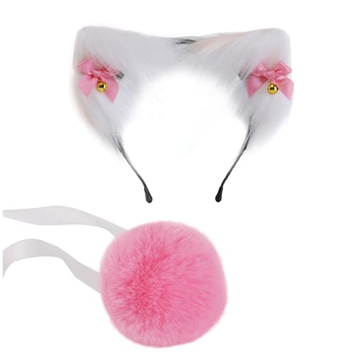 YIZITU Anime Cosplay Requisiten Ohren und Schwanz Set Plüsch Pelztier Ohren Haarreif mit Schwanz Fasching Party Kostüme Halloween Cosplay Kostüme für Männer Frauen YIZITU Anime Cosplay Requisiten Ohren und Schwanz Set Plüsch Pelztier Ohren Haarreif mit Schwanz Fasching Party Kostüme Halloween Cosplay Kostüme für Männer Frauen von YIZITU