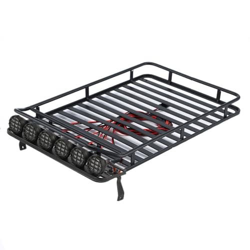 YIZITU Anti Rust Dachträger Mit Upgrade Lampe Zubehör Langable Metall Ersatzteil Von 1/10 R/C 4x4WD Crawler Model Gepäckträger von YIZITU