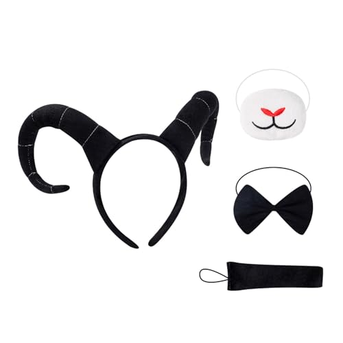 YIZITU Antilopen-Kostüme für Kinder, Mädchen, Cosplay, Antilope-Ohren, Stirnband, Schwanz, Fliege, Tier-Kostüme, Zubehör-Set, 4 Stück YIZITU Antilopen-Kostüme für Kinder, Mädchen, Cosplay, Antilope-Ohren, Stirnband, Schwanz, Fliege, Tier-Kostüme, Zubehör-Set, 4 Stück von YIZITU