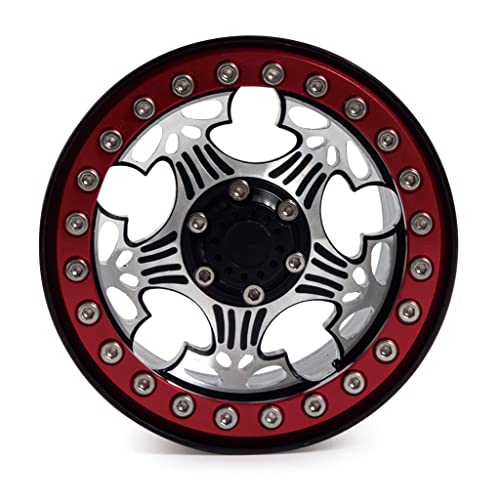 YIZITU Autospielzeug Car 6.37x4.1cm/2 51x1.61in Modellteile Für Spielzeugkollektoren Aluminiumlegierung Metall Beadlock Wheel Rims Beadlock Rings von YIZITU