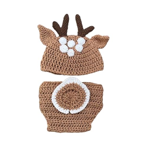 YIZITU Baby-Foto-Kleidung für Jungen und Mädchen, Strickmütze, Strampler-Outfit, Neugeborene, Fotografie-Requisiten, Kostüm, Kleidung, Säuglingsparty-Kostüm von YIZITU