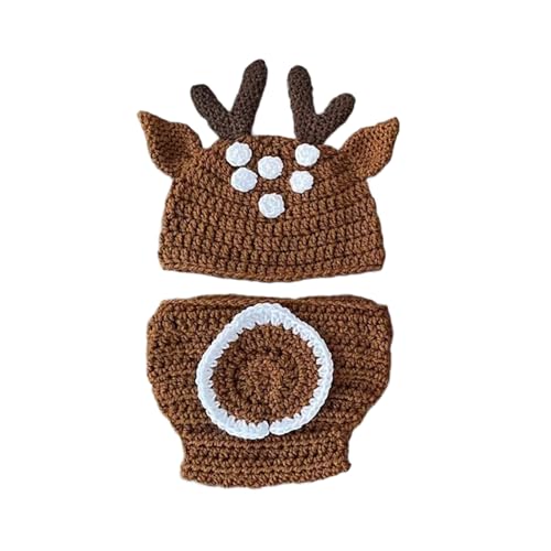 YIZITU Baby-Foto-Kleidung für Jungen und Mädchen, Strickmütze, Strampler-Outfit, Neugeborene, Fotografie-Requisiten, Kostüm, Kleidung, Säuglingsparty-Kostüm von YIZITU