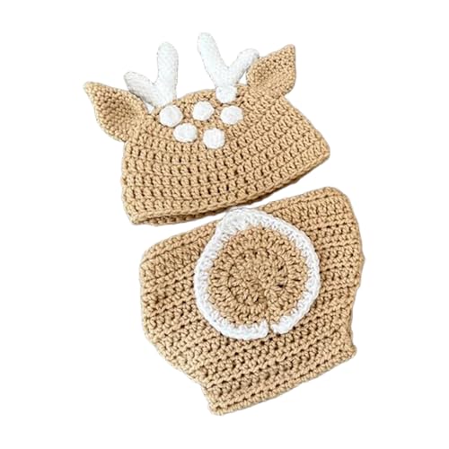 YIZITU Baby-Foto-Kleidung für Jungen und Mädchen, Strickmütze, Strampler-Outfit, Neugeborene, Fotografie-Requisiten, Kostüm, Kleidung, Säuglingsparty-Kostüm von YIZITU