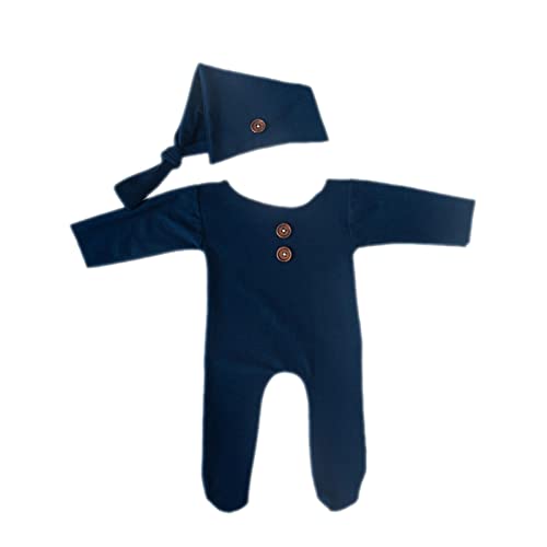 YIZITU Baby-Mütze, Strampler, Kostüm, Overall, Hüte, Säuglinge, Neugeborene, Fotografie-Requisiten, Fotokleidung, Outfit, Baby-Fotografie-Requisiten, 2 Stück von YIZITU