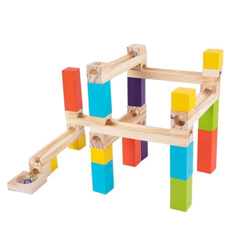 YIZITU Bauspielzeug Rennstrecken Für Jungen Kinder Spielzeugbahnstrecke Breakthrough Set Construction Flexible Gleis Playset Holzschiene von YIZITU
