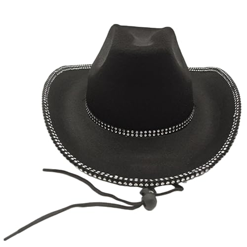 YIZITU Bejeweled Hut Cowboyhut für Junggesellinnenabschied Disco Cowboyhut Disco für Schauspielerin Schauspielerin Nachtclub Cowgirl-Hut YIZITU Bejeweled Hut Cowboyhut für Junggesellinnenabschied Disco Cowboyhut Disco für Schauspielerin Schauspielerin Nachtclub Cowgirl-Hut von YIZITU
