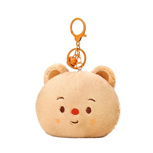 YIZITU Cartoon Cream Bär Plüschschlüsselring Schöne Änderungspunkte Offenbarhalter Multifunktional Plüschschlüsselkette Für Kinder Rucksackbär Keychain Charme Für Frauen Und Schüler von YIZITU
