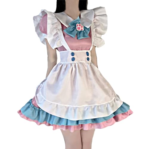 YIZITU Damen-Kostüm, Anime, französisches Dienstmädchen-Outfit, süße Pfote, übergroße Schleife, Prinzessinnenkleid mit Schürze, Cosplay Cos YIZITU Damen-Kostüm, Anime, französisches Dienstmädchen-Outfit, süße Pfote, übergroße Schleife, Prinzessinnenkleid mit Schürze, Cosplay Cos von YIZITU